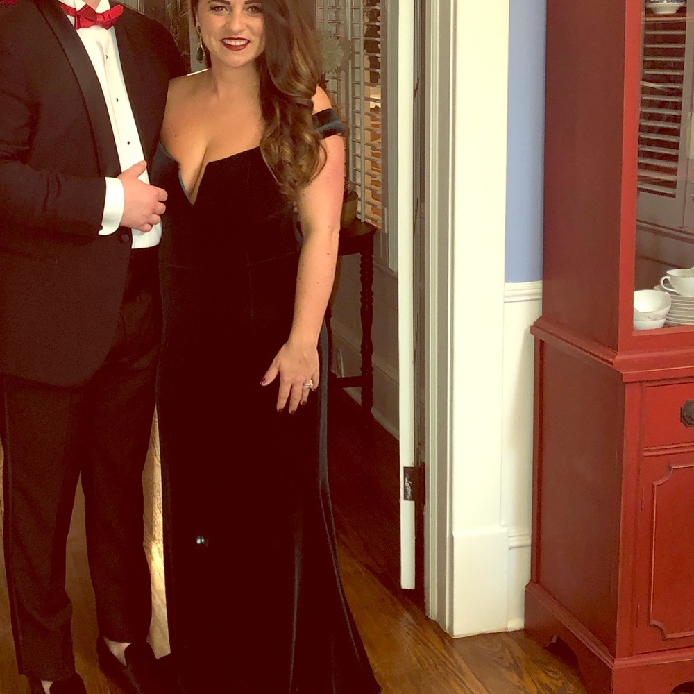 velvet formal dress - Hunter green